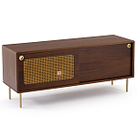 ТВ-тумба из ореха с плетеным декором Eland Wooden Wicker TV Stand варинант исполнения - 1 | Loft Concept в Новосибирске