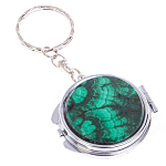 Зеркало брелок карманное двухстороннее из натурального камня Малахит Stone Mirrors варинант исполнения - 4 | Loft Concept в Новосибирске