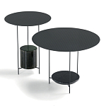 Дизайнерский круглый кофейный стол из металла с мраморным декором PANNA COTTA Coffee Table варинант исполнения - 8 | Loft Concept в Новосибирске