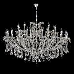 Люстра подвесная двухъярусная с 30-ю лампочками и прозрачными хрустальными подвесками на хромированном основании Crystal lamps варинант исполнения - 2 | Loft Concept в Новосибирске