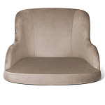 Барный стул со спинкой и подлокотниками на 4-х деревянных ножках Бежевый Велюр Ava Charm варинант исполнения - 2 | Loft Concept в Новосибирске