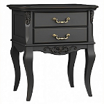 Тумба прикроватная черная из массива бука в стиле прованс Black Provence варинант исполнения - 3 | Loft Concept в Новосибирске