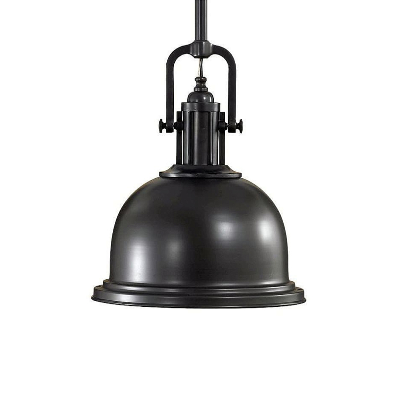 Подвесной светильник в индустриальном стиле с черным металлическим купольным плафоном Feiss Черный в Новосибирске | Loft Concept 