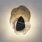 Бра с волнообразным стеклянным плафоном и вставкой из мрамора Liquid Stone варинант исполнения - 13 | Loft Concept в Новосибирске