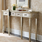 Консоль зеркальная в цвете шампань с 3-мя ящиками Hyaloid варинант исполнения - 1 | Loft Concept в Новосибирске