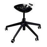 Стул с мягкой синей обивкой из велюра и подъемно-поворотным механизмом на черных колесиках Harper Blue варинант исполнения - 4 | Loft Concept в Новосибирске