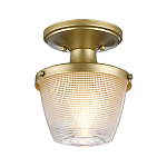 Потолочный светильник для ванных комнат с плафоном из прессованного фактурного стекла Quoizel варинант исполнения - 6 | Loft Concept в Новосибирске