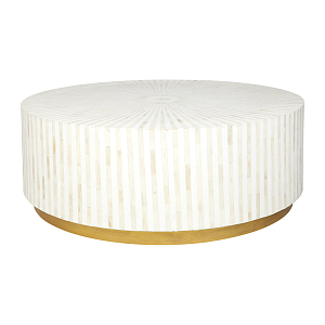 Стол журнальный Белый RADIAL BONE INLAY COFFEE TABLE NATURAL