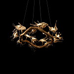 Люстра подвесная с прозрачными стеклянными птичками на ветвях Диаметр 80 см Serip Voa варинант исполнения - 8 | Loft Concept в Новосибирске