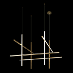 Люстра с 8-ю пересекающимися цилиндрическими плафонами на тонких тросах Trumpet tube варинант исполнения - 3 | Loft Concept в Новосибирске