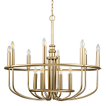  Люстра круглая двухъярусная цвета латунь с 12-ю лампами Kichler варинант исполнения - 1 | Loft Concept в Новосибирске