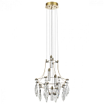 Люстра подвесная из металла с хрустальными подвесками прозрачного цвета Quasar 41 варинант исполнения - 2 | Loft Concept в Новосибирске