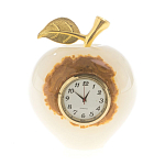 Часы настольные в виде яблока из натурального камня Оникс Stone Clock варинант исполнения - 5 | Loft Concept в Новосибирске