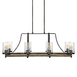 Люстра подвесная с восемью прозрачными стеклянными цилиндрическими плафонами в стиле лофт Feiss варинант исполнения - 1 | Loft Concept в Новосибирске