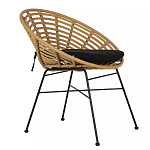 Стул круглый с ротанговым плетением Round Wicker Stool варинант исполнения - 1 | Loft Concept в Новосибирске