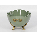 Чаша зеленого цвета из фарфора с волнообразным краем Eden Garden porcelain and bronze варинант исполнения - 2 | Loft Concept в Новосибирске