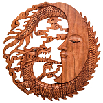 Панно из дерева дракон и луна Panel With Animals варинант исполнения - 1 | Loft Concept в Новосибирске