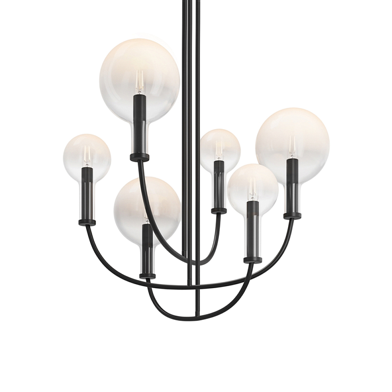 Люстра подвесная Status E14x6 Черный Прозрачное Стекло в Новосибирске | Loft Concept 