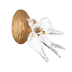 Бра с прозрачной стеклянной фигуркой птички Serip Voa варинант исполнения - 1 | Loft Concept в Новосибирске