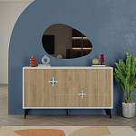 Комод с 3-мя дверцами и выдвижным ящиком цвета светлый дуб SPARK CONSOLE WHITE варинант исполнения - 1 | Loft Concept в Новосибирске