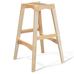 Барный стул со спинкой на 4-х деревянных ножках Оранжевый Велюр Ava Charm варинант исполнения - 4 | Loft Concept в Новосибирске