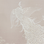 Обои ручная роспись в стиле Арт-деко Whistler Peacocks Special Colourway on Almost Mauve dyed silk варинант исполнения - 1 | Loft Concept в Новосибирске