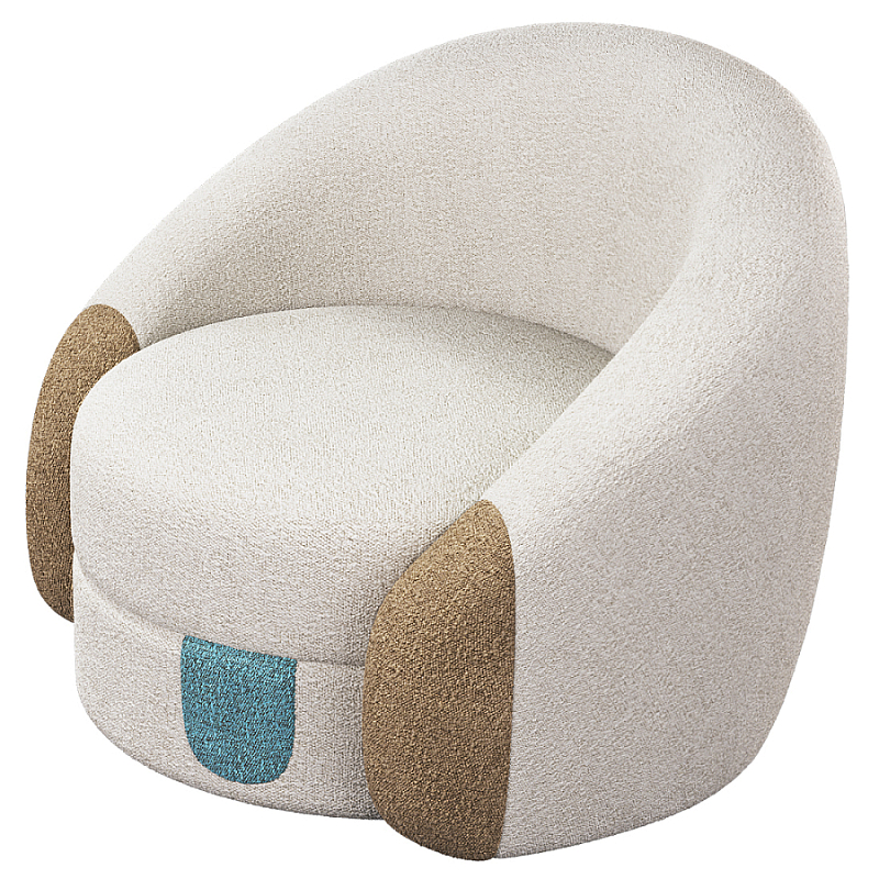 Дизайнерское Кресло Undina Молочный Песочный Голубой в Новосибирске | Loft Concept 