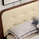 Кровать двуспальная с каркасом из дерева и мягким изголовьем Moon Walnut Bed варинант исполнения - 3 | Loft Concept в Новосибирске