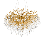 Люстра подвесная с прозрачными стеклянными подвесками в форме капель Диаметр 80 см Droplet Chandelier варинант исполнения - 14 | Loft Concept в Новосибирске