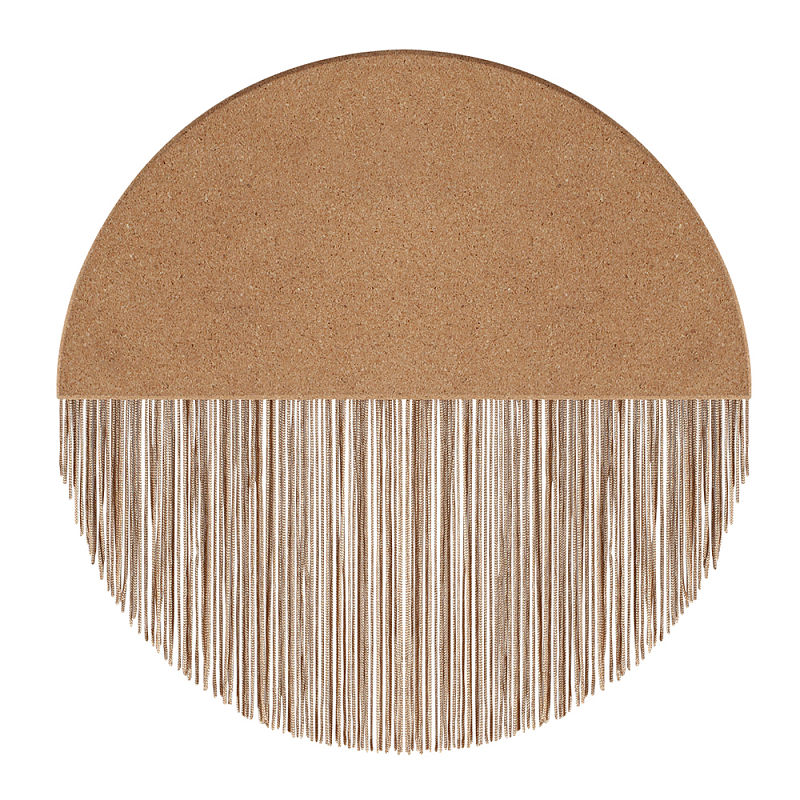 Бра круглое натуральная пробка с бахромой Natural Cork Бежевый в Новосибирске | Loft Concept 