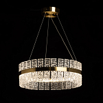 Люстра круглая золотого цвета с прозрачными рельефными стеклянными вставками Textured Glass Chandelier варинант исполнения - 3 | Loft Concept в Новосибирске