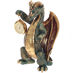 Часы в виде дракона Green Dragon Gold Mask with Clock варинант исполнения - 1 | Loft Concept в Новосибирске