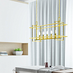 Подвесной светильник прямоугольный 5-ти ламповый Linear Kitchen Light варинант исполнения - 3 | Loft Concept в Новосибирске