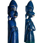 Комплект из 2-х деревянных статуэток Asmat Tall Statuettes Blue варинант исполнения - 3 | Loft Concept в Новосибирске