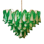 Люстра из стеклянных зеленых лепестков Petalled Illuminator варинант исполнения - 1 | Loft Concept в Новосибирске
