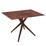 Стол обеденный с коричневой прямоугольной столешницей из керамики на четырех пластиковых ножках Brown Ceramics варинант исполнения - 1 | Loft Concept в Новосибирске