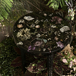 Круглый журнальный столик со столешницей из эпоксидной смолы Epoxy Resin Flowers Coffee Table варинант исполнения - 7 | Loft Concept в Новосибирске