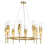 Люстра подвесная круглая с 8-ю цилиндрическими плафонами из стекла LIAISON варинант исполнения - 4 | Loft Concept в Новосибирске