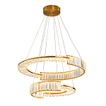 Светодиодная двухъярусная кольцевая люстра из хрусталя и стали и с пультом для регулировки света Maude Crystal Light варинант исполнения - 4 | Loft Concept в Новосибирске