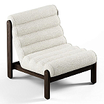 Кресло с деревянным каркасом и обивкой из белой ткани букле Medieval Furniture варинант исполнения - 1 | Loft Concept в Новосибирске