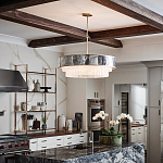 Люстра круглая с подвесками из текстурированного стекла молочного цвета Hinkley варинант исполнения - 8 | Loft Concept в Новосибирске