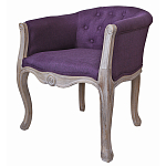 Кресло низкое в стиле прованс Louis French Armchair purple flax варинант исполнения - 1 | Loft Concept в Новосибирске