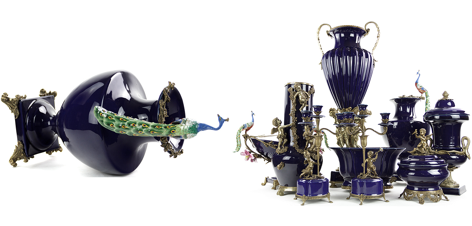Ваза Selenia Blue Vase Peacock Ваза Selenia Blue Vase Peacock - Loft-Concept в Новосибирске