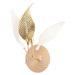 Бра с декоративными белыми и золотыми листьями на текстурном основании Wintery flovers варинант исполнения - 3 | Loft Concept в Новосибирске