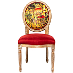 Стул из натурального бука красное с цветным принтом Impressionism in Color варинант исполнения - 1 | Loft Concept в Новосибирске