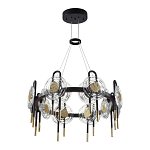 Люстра подвесная круглая черного цвета с круглыми прозрачными плафонами Virelia  варинант исполнения - 5 | Loft Concept в Новосибирске