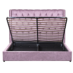 Кровать двуспальная фиолетовая с основанием из массива дерева с мягким изголовьем Velour Beds варинант исполнения - 3 | Loft Concept в Новосибирске