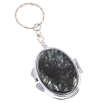 Зеркало брелок карманное двухстороннее из натурального камня Серафинит Stone Mirrors варинант исполнения - 1 | Loft Concept в Новосибирске