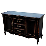 Буфет черного цвета с состаренным эффектом из массива березы с ящиками и дверцами Vintage варинант исполнения - 2 | Loft Concept в Новосибирске