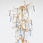 Люстра с голубыми и прозрачными подвесками в форме капель Blue Drop Chandelier варинант исполнения - 1 | Loft Concept в Новосибирске